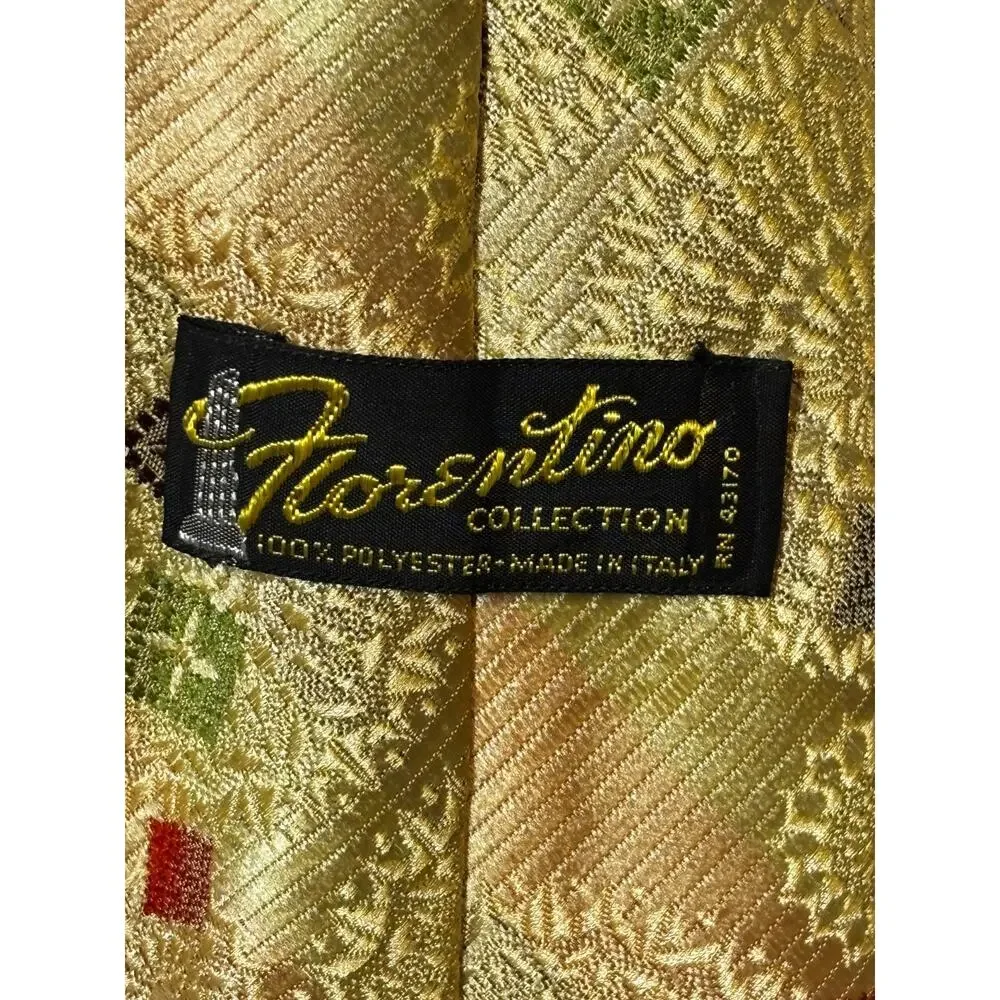 Vintage Connoisseur Italian Embroidered‎ paisley artsy MCM Textured Tie golds